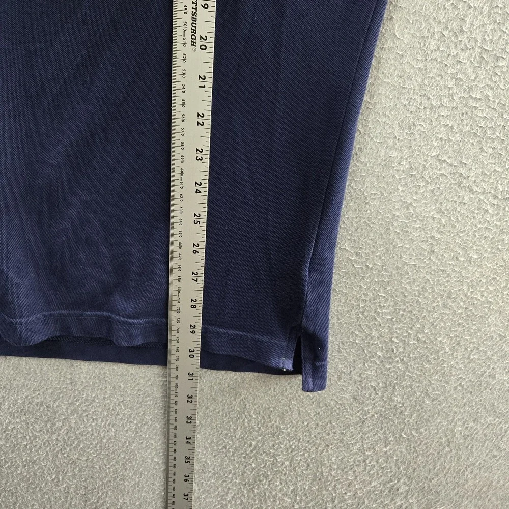 Banana Republic Men Polo XL Navy‎ Striped Button Short Sleeve Logo
